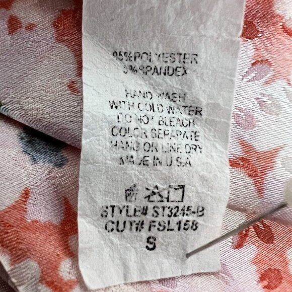 FSL Apparel Womens Multicolor Floral Short Sleeve Floral Blouse Top Size Small - Picture 8 of 8